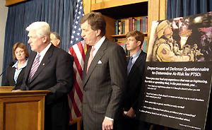 Reps. Moran, Ramstad, Kennedy and Shea-Porter hold a press conference introducing legislation to provide U.S. servicemen and women with enhanced treatment for post traumatic stress disorder.