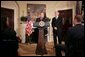 President George W. Bush announces Stephen Johnson as his nominee for EPA Administrator in the Roosevelt Room at the White House Friday, March 4, 2005. "I'm proud to ask him to become the first career EPA employee to hold the office of Administrator, and I'm glad he's agreed to do so," said the President. White House photo by David Bohrer