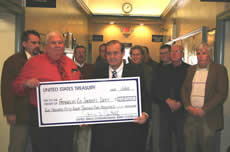 Mock check presentation to Franklin County Sheriff's Department
