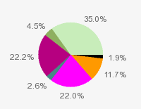 Pie chart: in table form below