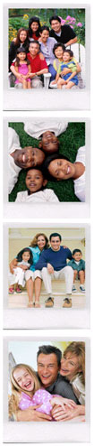 Series of photographs of various families.