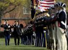 U.S. Army Chief of Staff Gen. Peter J. Schoomaker, second from left, salutes the colors as he inspects the troops during the U.S. Army Chief of Staff change of responsibility ceremony at Fort Myer, Va., April 10, 2007.