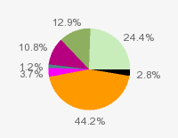 Pie chart: in table form below