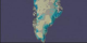 Greenlands ice concentration change:  blues represent significant loss and yellow represent sublte gains in ice