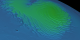 Topography of the north pole of Mars shown colored by elevation