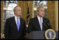 With Gov. Dirk Kempthorne at his side Thursday, March 16, 2006 in the Oval Office, President George W. Bush announces his intention to nominate the Governor to be Secretary of the Interior. White House photo by Paul Morse