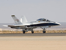NASA's F-18 Systems Research Aircraft for an External Vision System project flight.