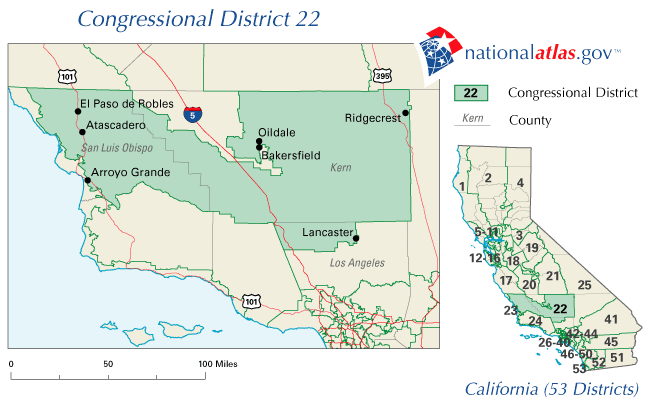 Map of California's 22nd District