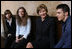 Mrs. Laura Bush meets with students at the American Study Center Friday, June 13, 2008, at the Mattei Palace in Rome.