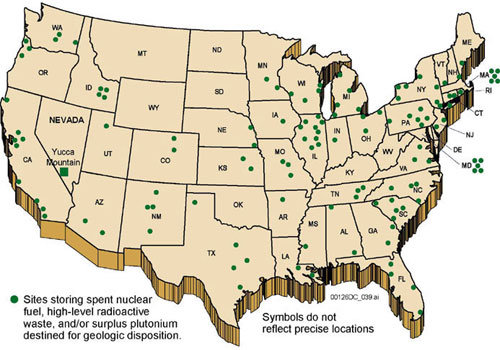 Nuclear waste storage sites in the United States