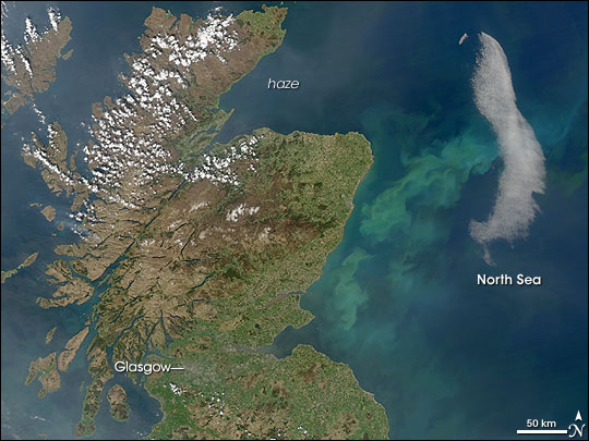 Phytoplankton Bloom in North Sea off Scotland
