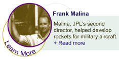 Learn more - Frank Malina, JPL's second director, helped develop rockets for military aircraft - click to read more