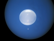 Image of the newly designed super pressure balloon at float from Antarctica.