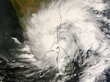 Tropical Cyclone 06B over Sri Lanka and India