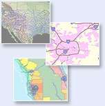 three overlapping maps to signify the link to other cool maps