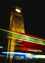 London big ben and  bus blur