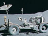 apollo moonbuggy on lunar surface