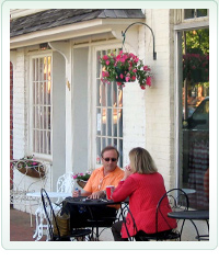 Two People Talking Outside