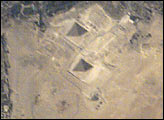 Space Station view of the Pyramids at Giza