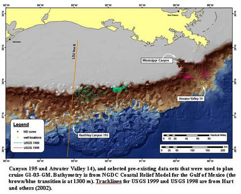 Bathymetric map of the Gulf of Mexico