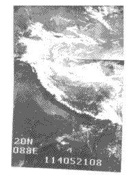  Nimbus satellite image of  parts of eastern India and Bangladesh, the main
chain of the Himalayas, and the Tibetan Plateau to the north.
