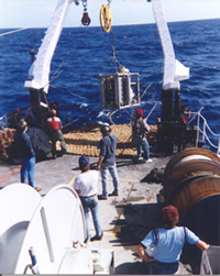 photo of DTAGS seismic source being deployed