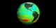 An animation of sea surface temperature and height anomalies on a rotating globe from January 1997 to November 1998.  This animation zooms to the Pacific, then rotates to the Indian Ocean and ends on the Atlantic Ocean.