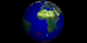 Sea surface temperature anomaly on a rotating globe for the period January 1982 through December 1988, as measured by NOAA AVHRR.  Red regions are 2 to 5 degrees warmer than normal and cyan regions are 2 to 5 degrees colder than normal.  The warm region in the Pacific early in this animation is the El Nino that occurred during the winter of 1982-1983.