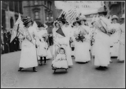 Kids in suffrage parade