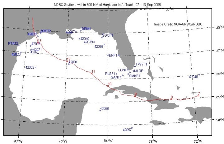 Figure 3: Expanded View of Figure 2 in the western Caribbean and the Gulf of Mexico