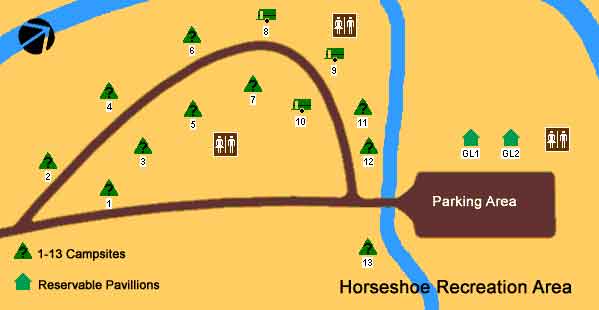 Map of Horseshoe Recreation Area