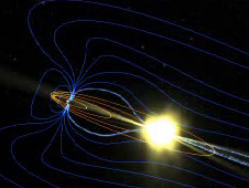 Artist concept of reconnecting magnetic field