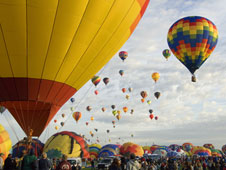 Albuquerque International Balloon Fiesta participants took advantage of good weather for the opening day of the event.