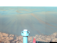 Full-Circle 'Santorini' Panorama from Opportunity (False Color)