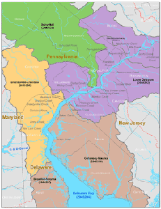 map of Delaware estuary study area