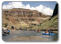 Rafts floating on the Owyhee River