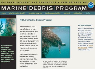 Marine Debris Site Home page