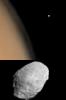 Phobos Over the Martian Limb
