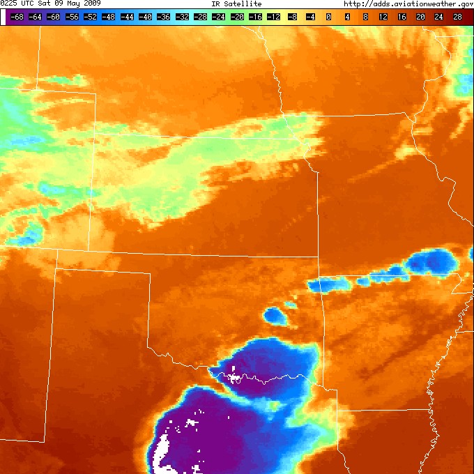 Kansas Color Enhanced IR Satellite