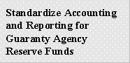 Standardize Accounting and Reporting for Guaranty Agency Reserve Funds
