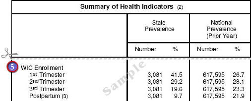Sample: PNSS Table 2C Summary of Health Indicators