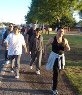 The Pasos Adelante walking group heads out at 6:30 a.m. in Douglas, Arizona.