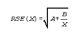 where X is the estimate and RSE(X) is the relative standard error of the estimate. The relative standard error (RSE(X)) may be estimated using the following general formula (7):