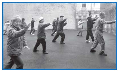 People practicing tai chi