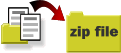 Image illustrating that several files and documents can be placed within a zip file.