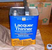 Can of flammable lacquer thinner
