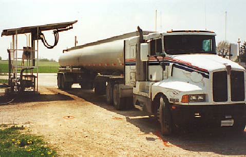 Photo 1 - View of tanker truck at fuel dump station at the cooperative.
