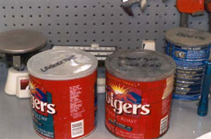 Figure 12. Containers used at Company B for cleaning spray gun parts.