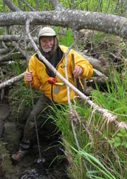 Dennis Whigham and his team plodded through pristine areas of the Kenai Penninsula to reach their study sites.