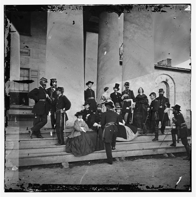 Gen. Samuel P. Heintzelman and staff at Arlington house.